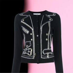 Moschino “Motorcycle” Knit Cardigan Sweater